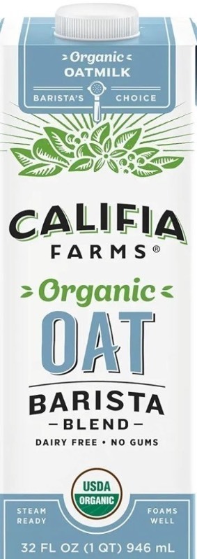 lot 1194078 image: Califia Farms Organic Oat Barista Blend case of 6 - Retail $35