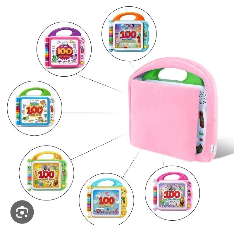 lot 1194106 image: Cover Compatible with Leapfrog Learning Friends 100 Words Book, 100 Animals Book, 100 Words About Places I Go Book, Scout and Violet 100 Words Book, 100 Things That Go, Pink - Retail $10