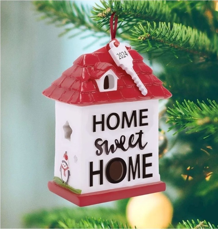 lot 1194115 image: Sweet Home Ornament 2024 Housewarming Gift Ideas, Christmas House Warming Presents for New Home Couple Family, First Home Keepsake, Moving House Gift - Retail $12