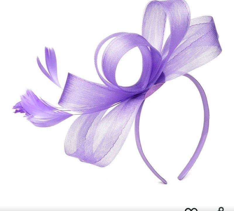 lot 1194206 image: Needzo Purple Fascinator Derby Headband for Women, The Oaks, and Tea Party Hair Accessory, Clip Option, One Size - Retail $12