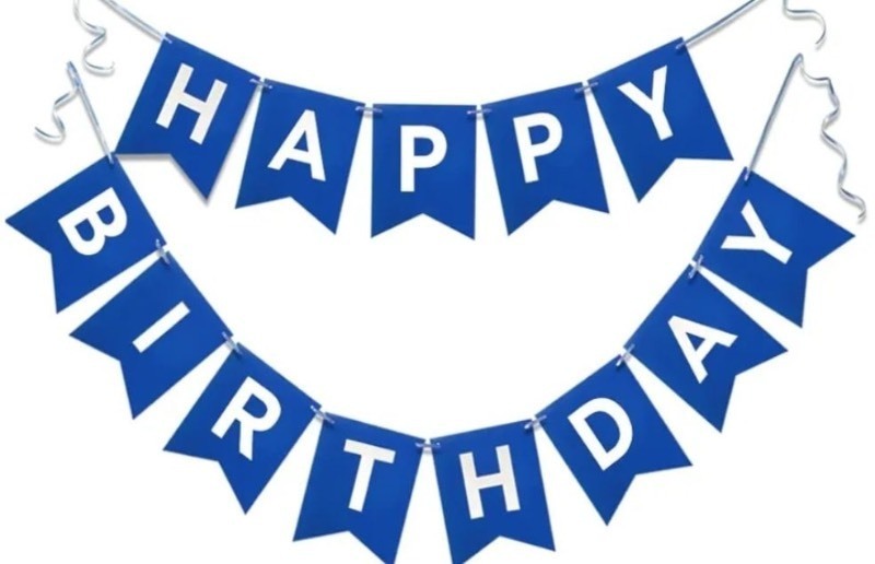 lot 1194320 image: TasorBory Blue Happy Birthday Banner Decorations Happy Birthday Sign for Backdrop Wildflower Birthday Banner Decorations for Women Kids Baby Birthday Party Supplies (NOT EXACTLY LIKE STOCK PICTURE) - Retail $6