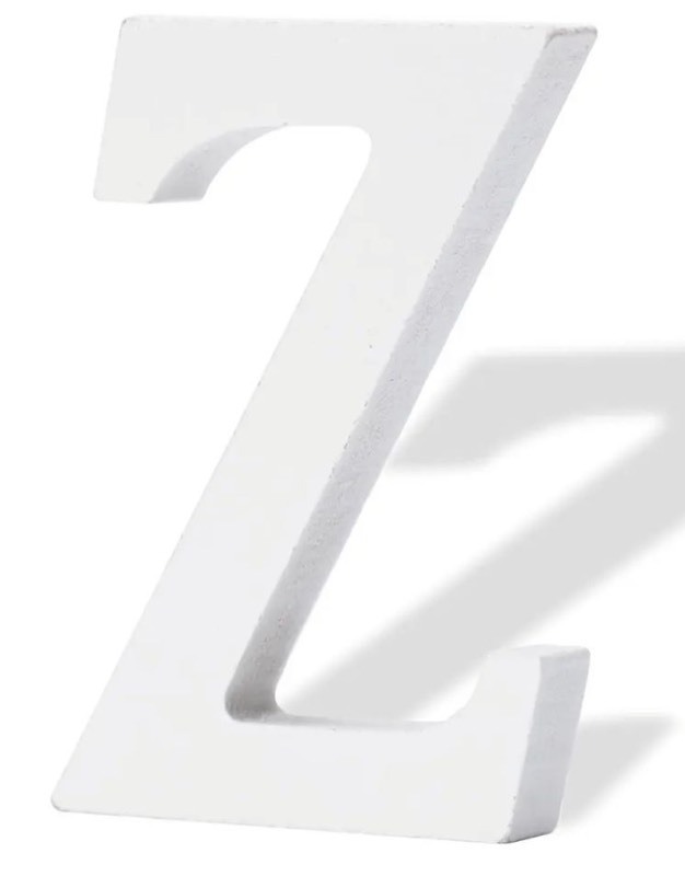 lot 1194505 image: 3 Inch Wooden Letters, White Wood Letters,3 Inch White Wooden Alphabet Letters, Standing Letters Wood Unfinished Letter for Wall Decor Birthday Party Crafts Projects (Z) - Retail $3