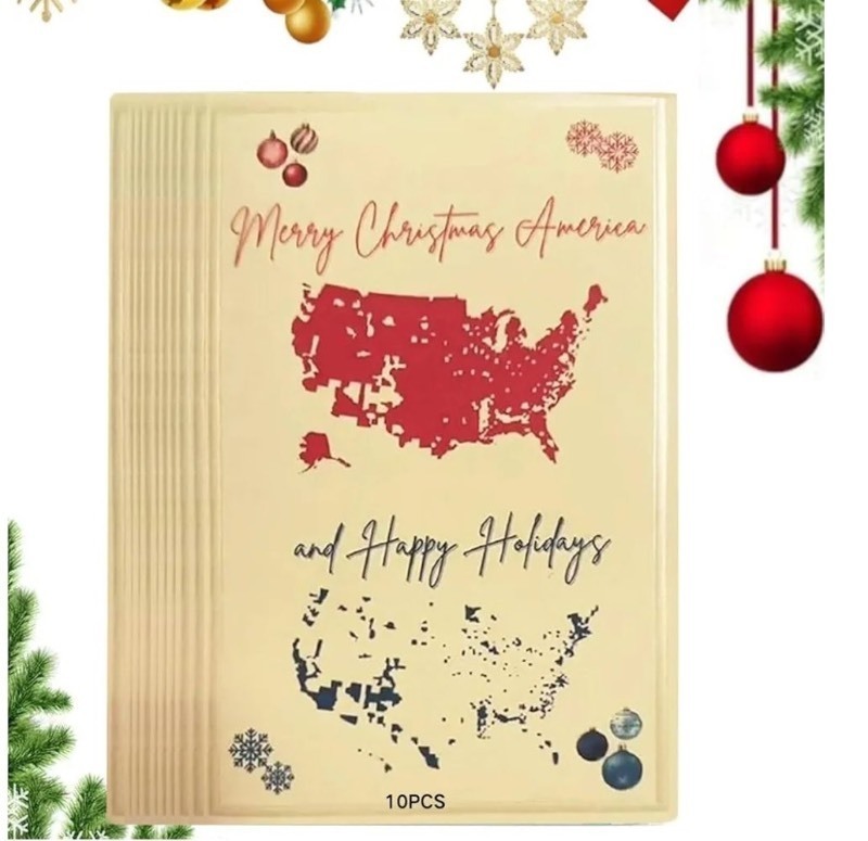 lot 1194573 image: 10Pcs Merry Christmas America Card, America Christmas Card, Funny Greeting Cards - Retail $9