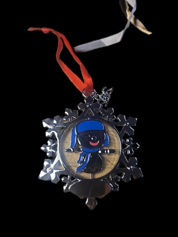 lot 1194581 image: Grandson Christmas Ornament 2024 - Snowflake Xmas Tree Decoration Metal Silver Hanging Rotatable Design Charm Holiday Decorative Pendant Gift Keepsake