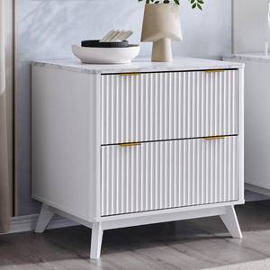 lot 4082 image: T4TREAM 2 Drawer File Cabinet, 30 Fluted Lateral File Cabinet WFiles Hanging Rod for LetterLegalA4, Large Tabletop for Printer, Wood Filing Cabinets for Home Office, White - Retail $219.99
