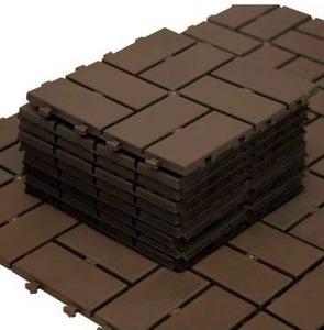 lot 27993 image: Interlocking Deck Tiles - Dark Brown, 44pcs
