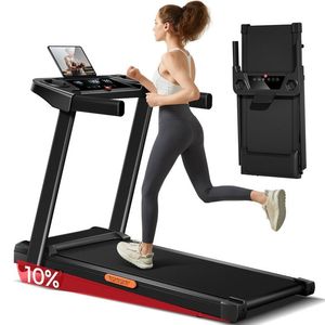 lot 28033 image: Umay SF10 Foldable Treadmill with 10% Incline for Home and Office, 12kmh Lightweight Walking Pad Running Machines for Home Office with LED Display &amp Brushless Motor, No Assembly, Max. Load 136 kg - Retail $269.99