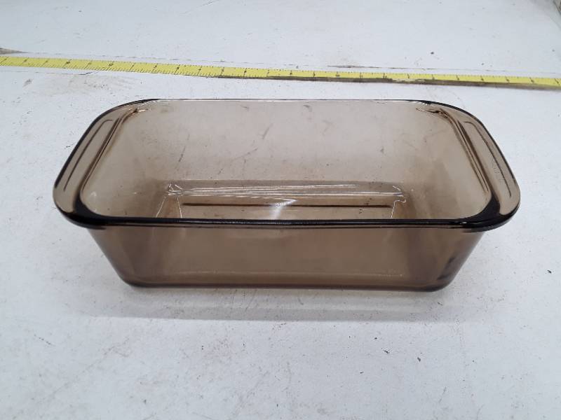 lot 33363 image: Vintage Pyrex Smoke Glass Baking Dish