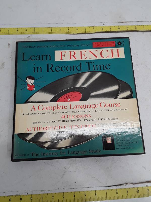 lot 33449 image: Vintage French Language Course with Vinyl Records