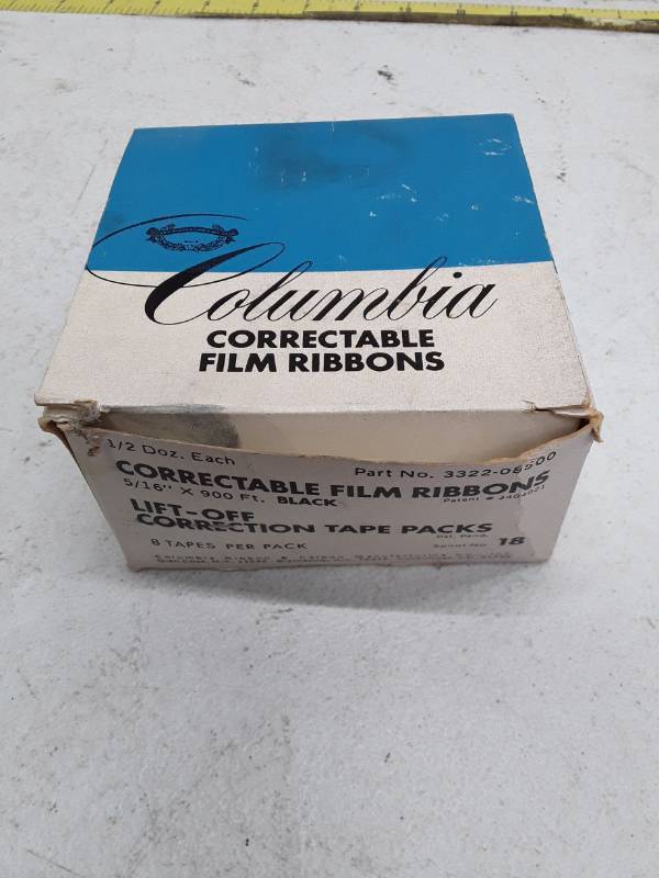 lot 33302 image: Vintage Columbia Correctable Film Ribbons - Full Box