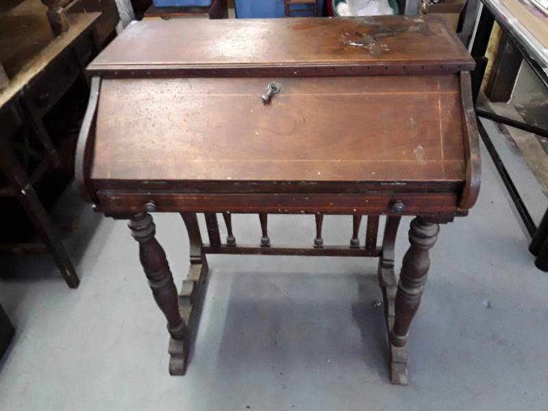 lot 32658 image: Wooden Bible Stand with Storage Compartment