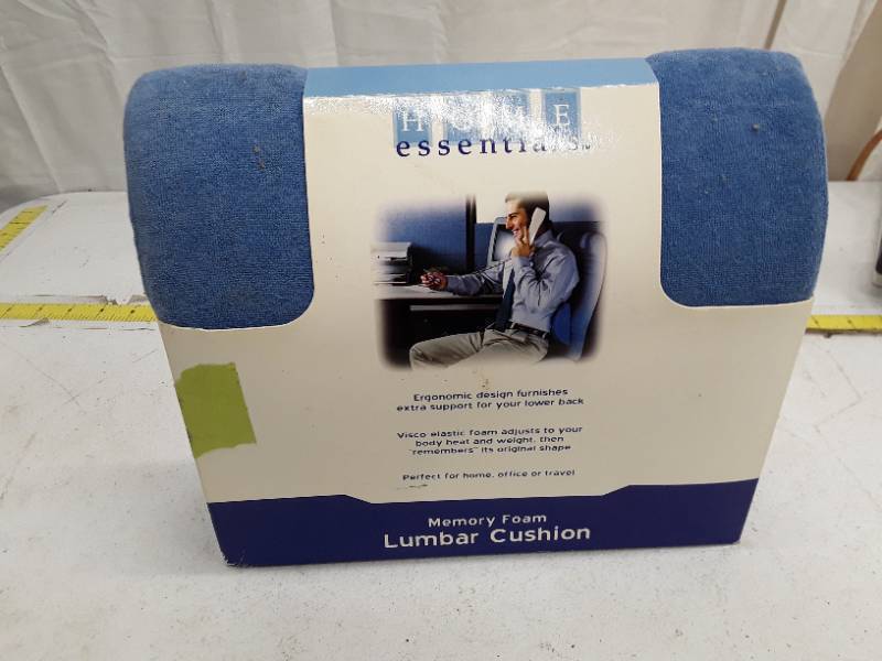 lot 32670 image: Home Essentials Memory Foam Lumbar Cushion Support Pillow