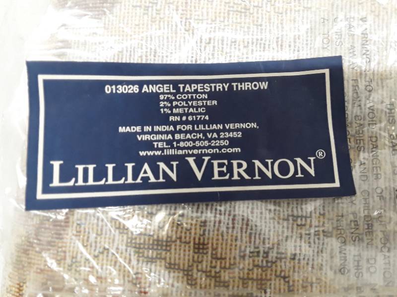 lot 32702 image: Lillian Vernon Decorative Portrait Tapestry Panel, Angel Tapestry Throw