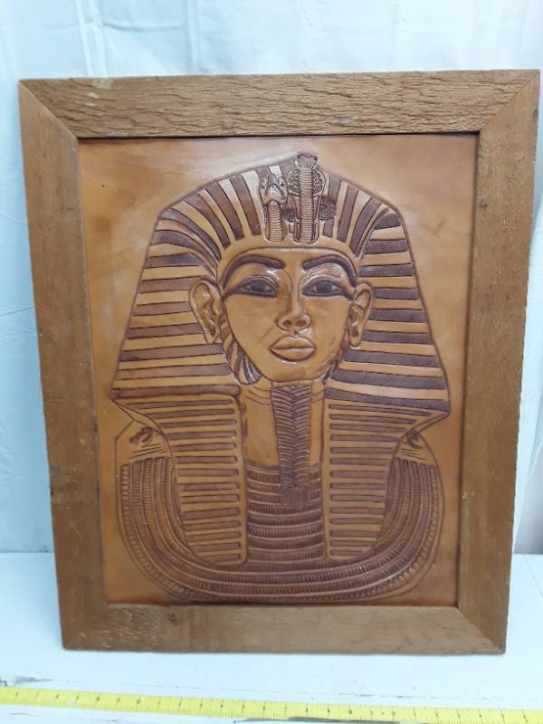 lot 32710 image: Egyptian Style Leather Wall Art Panel