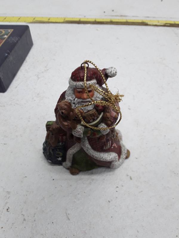 lot 32739 image: Susan Winget Folk Old Glory Folk Art Santa Christmas ornament