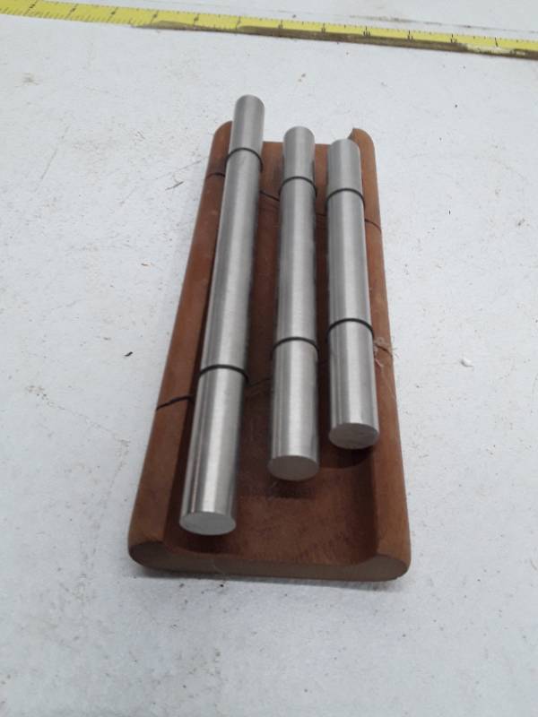 lot 32764 image: Stainless Steel Precision Shafts with Wooden Storage Block