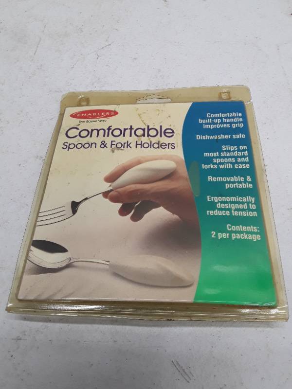 lot 32861 image: Set Of 2 Enablers Easy Grip Utensil Aid For Elderly Stroke Disabled Usa Made