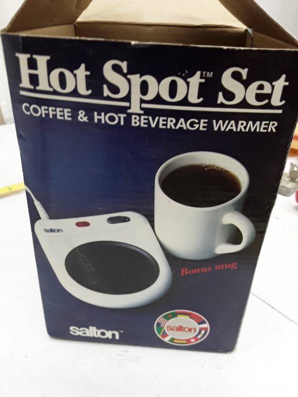 lot 33076 image: Salton Hot Spot Electric Coffee Tea Mug Cup Beverage Warmer Heat Bonus Mug