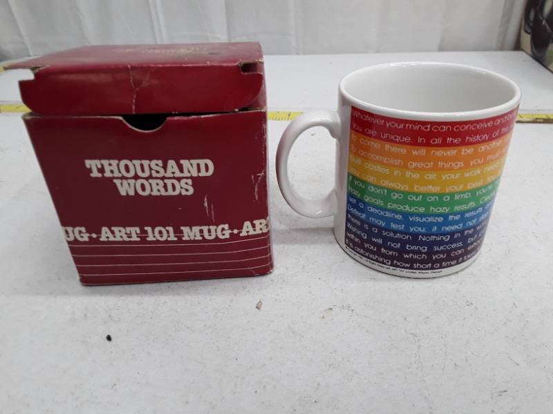 lot 33088 image: Thousand Words Art 101 Rainbow Motivational Mug by Toscany Collection