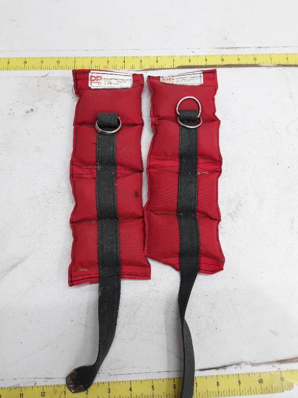 lot 33106 image: Diversified Products DP Red Ankle Weights, 2-12 lbs each