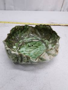 lot 33461 image: Handcrafted Green Glazed Ceramic Bowl
