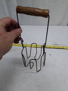 lot 33495 image: Vintage Wire Boot Jack with Wooden Handle