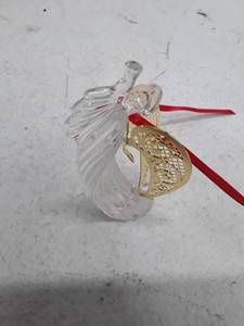 lot 33537 image: Gorham Crystal Angel Christmas Ornament