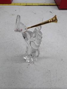 lot 33540 image: Gorham Crystal Angel with Gold Trumpet Figurine
