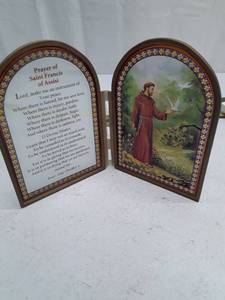 lot 33545 image: Saint Francis of Assisi Prayer Diptych