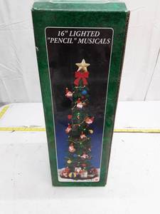 lot 33547 image: 16 Lighted Musical Christmas Tree with Gnomes
