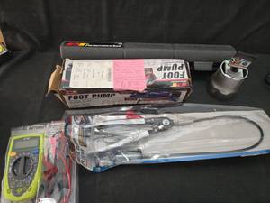 lot 1551 image: Performance Tool Professional Foot Pump with Gauge