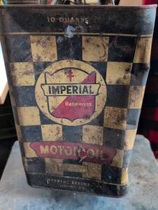 lot 620 image: Vintage Imperial Refineries 10-Quart Motor Oil Can