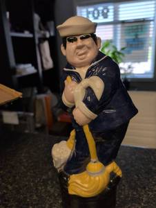 lot 633 image: Vintage Nautical Sailor Ceramic Decanter