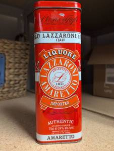 lot 636 image: Vintage Lazzaroni Amaretto Tin Container