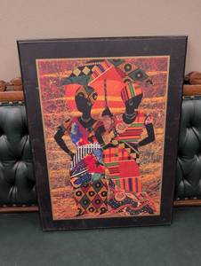 lot 651 image: African Cultural Collage Art Print