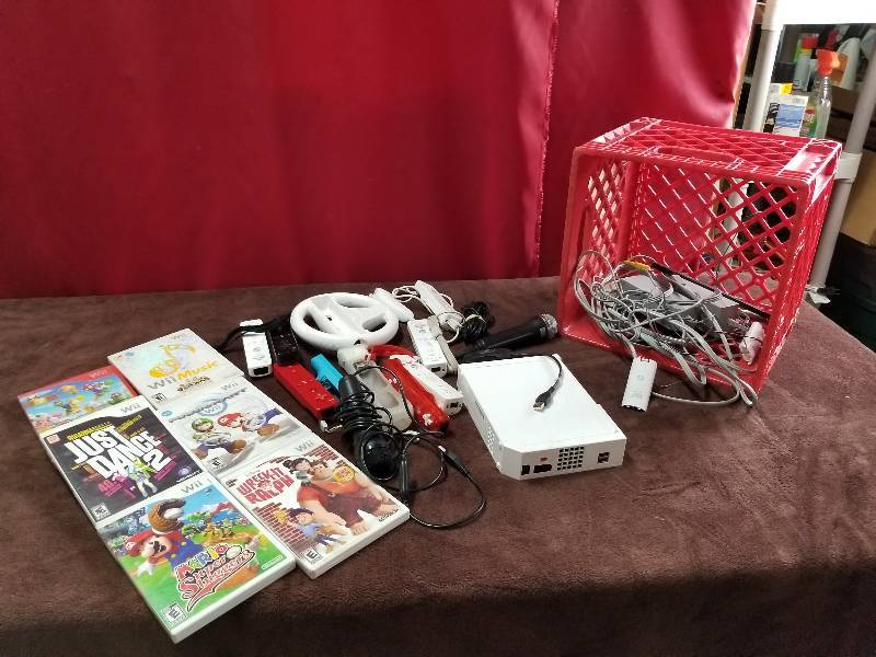 lot 7882 image: Wii Console, Games, and Accessories