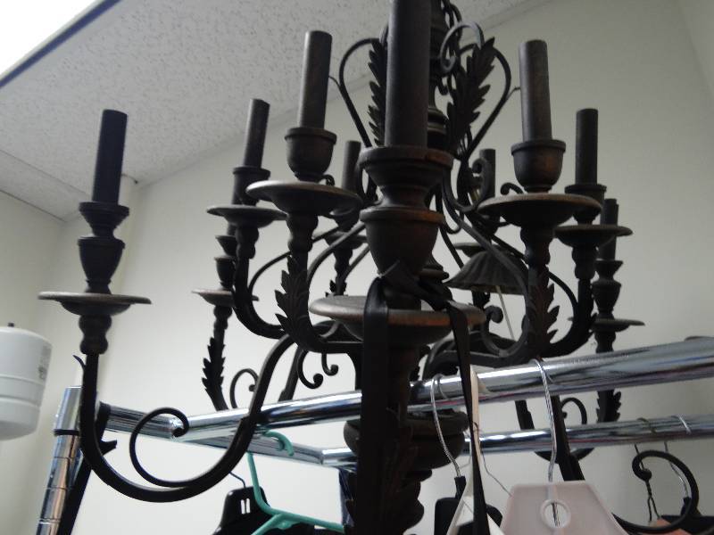 lot 4032 image: Black Candle Style Chandelier