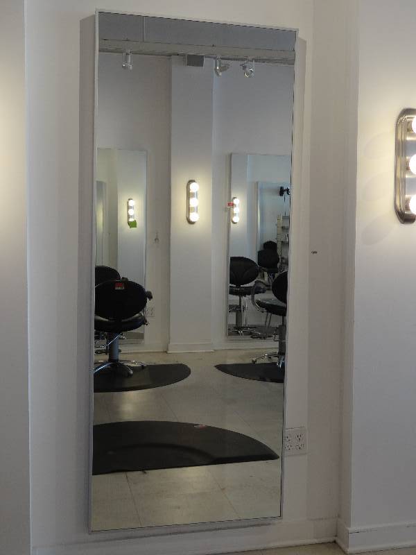lot 2472 image: Large Wall Mirror with Silver Trim