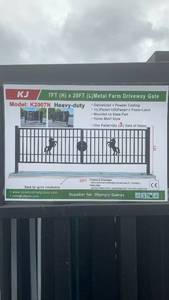lot 192 image: Unused 7��x20�� KJ Heavy-Duty Metal Farm Driveway Gate - Model K2007N