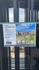 lot 201 image: Unused Ranch IRIG-IRON Bi-Parting Decorative Gate (1 set) post not included