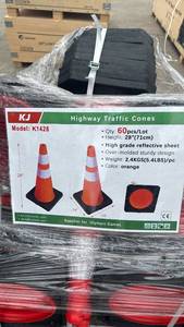lot 206 image: Bulk Lot of 60 - 28-inch Professional Highway Traffic Safety Cones -