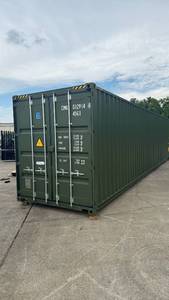 lot 237 image: 40ft High Cube Shipping Container - Military Green