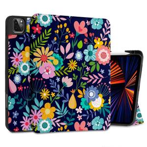 lot 6186 image: DONGKE Case for iPad Pro 11 inch (4th, 3rd, 2nd & 1st Gen) 2022 2021 2020 2018, Trifold Stand  Pencil Holder  Auto WakeSleep  Soft TPU Protective Stand Back Cover, Florals