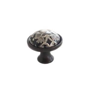 lot 6187 image: LBFEEL 4 Pack Ceramic Drawer Knob Black and White Rustic Dresser Drawer Pull Handle for Kitchen Cabinet Knob Furniture Hardware (4, Single Hole knob)