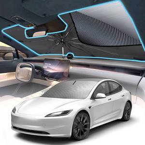 lot 6193 image: 2025 Upgrade Windshield Sun Shade Umbrella, Foldable Car Sun Shade with Vinyl Coating Heat Shield UV Ray Reflector Keeps Cool and Protect Interior, for Auto Trucks Sedan SUV (57 x 31)