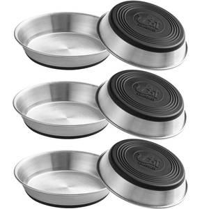 lot 6196 image: WROSWT Stainless Steel Cat Bowls,Whisker Friendly Shallow Cat Dishes for Food and Water,Non-Slip Silicone Bottom,Heavy Duty,Replacement Kitten Metal Plate for Elevated Stands,6 Pack