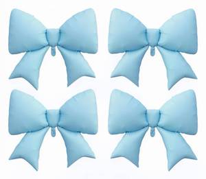 lot 6198 image: 4Pcs Gaint Blue Bow Decor Balloons 38 Inchcoquette Balloons Party for Cinderell Princess, Fairy Tale Castles, Kitty Cinnamorol,Ballet Themes, Ocean Adventures,Dreamy Gardens DecorMacaron Blue Bow
