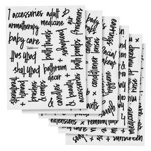 lot 6203 image: Talented Kitchen Bathroom Labels for Containers - Transparent Vinyl & Black Script - Preprinted Script Stickers and Storage Labels for Bins, Bath, Beauty, and Makeup Storage (Water-Resistant)