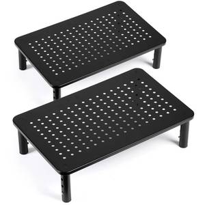 lot 6218 image: LOTEYIKE TVMonitor Riser Desktop Stand, Flat Screen, Sturdy Metal Laptop Computer Shelf for Printer, iMac, 3 Height Adjustable PC with Mesh Platform , 2 Pack