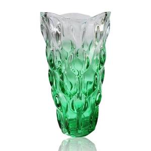 lot 6221 image: Eastern Rock Unbreakable Flower Glass Vase 3.5lb 9.5inch Sparkle vase Bohemian Style, for Centerpieces,Kitchen,Office, Living Room,Wedding,Perfect Home Decor Glass Vase (Gradient Green)